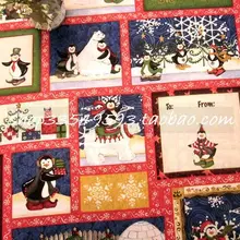 140*100 см, Рождественский Снеговик, пингвин, снежинка, цветной пазл, хлопковая ткань, детское Рождественское украшение, лоскутное DIY-AFCK458