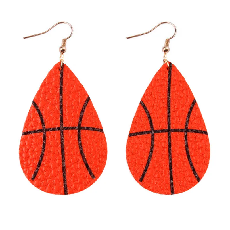 

Wholesale American Fashion Sport Jewelry Baseball Football Softball Basketball Leather Teardrop Earrings Buffalo Plaid Earrings