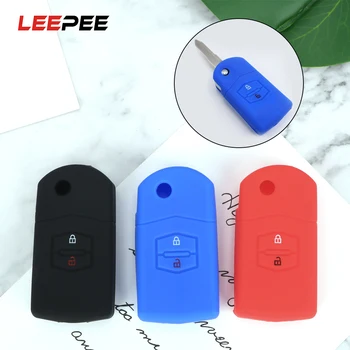 

LEEPEE Car Key Case Cover Key Holder Key Bag Protector For Mazda 3 2 6 2003 2004 2005 2006 2007 2008 2009 2010 2011 2012 2013