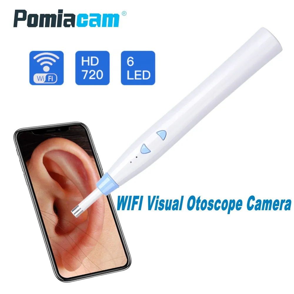 HD 720P Wireless WIFI Ear Endoscope F180 5.5mm Visual Ear Spoon Earpick Mini Inspection Otoscope Camera Ear Health Care