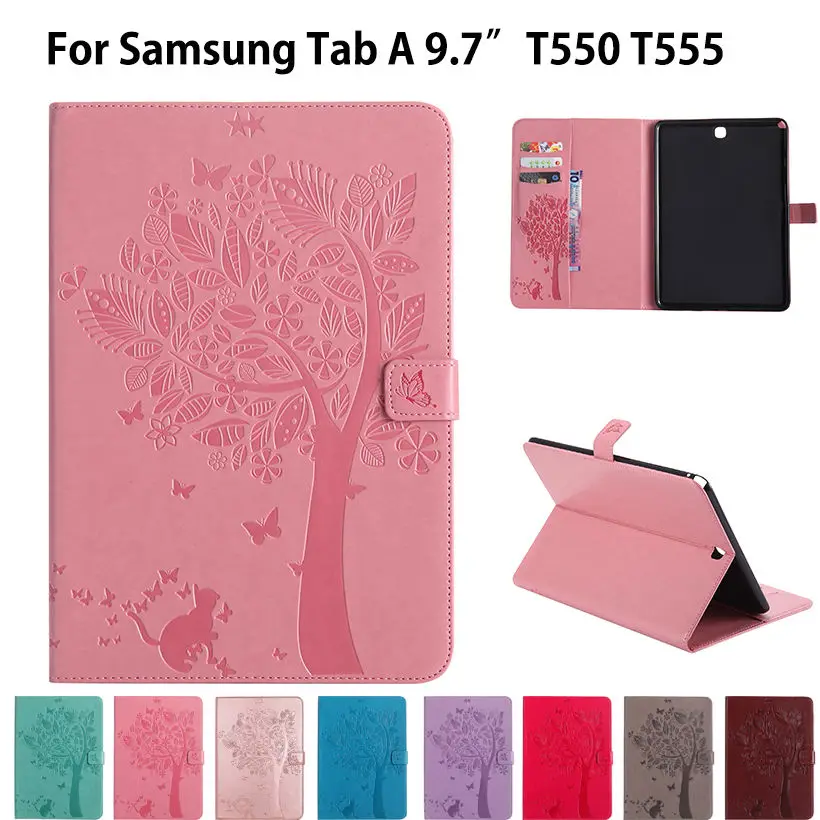 Sm-T555 Custodia In Pelle Pu Di Alta Qualità Per Samsung Galaxy Tab A 9.7 Pollici Cover T555 T550 Sm-T550 Funda Tablet Flip Case