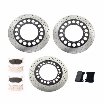 

BIKINGBOY Front Rear Brake Discs Disks Rotors Brake Pads For XVS 1100 V-Star Custom 00-08 A V-Star Classic 04 05 06 07 08