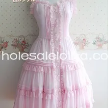 Секунд Статистика Природный гольфы Бальное платье Slash Образным Вырезом Без Рукавов Твердые Принцесса Ао Сладкая Лолита Платье девушки