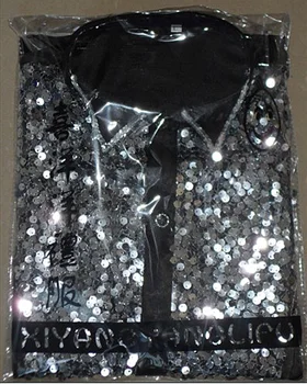 

Hot Autumn New Men Clothing Black Paillette Shirt Show Shirt Dress Studio Host Singer Nightclub Costumes Sequined Shirts