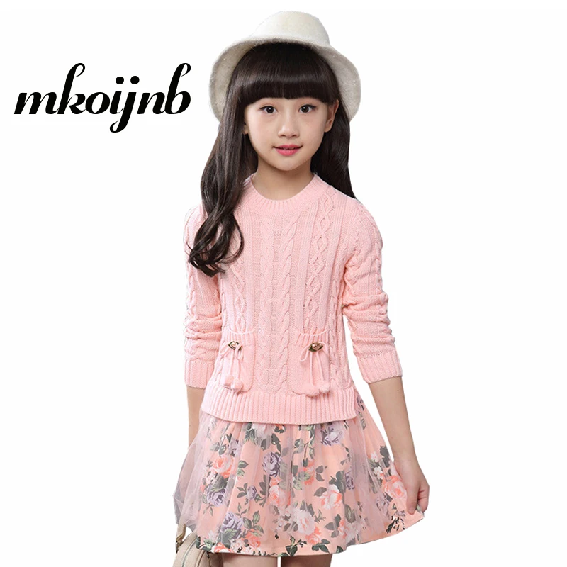 Girl dress long sleeve girl knit sweater for winter girl dress dress party princess dress children's clothing 4 6 8 10 12 years Girl dress long sleeve girl knit sweater for winter girl dress dress party princess dress children's clothing 4 6 8 10 12 years