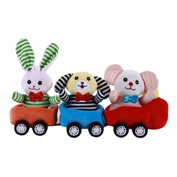 

baby cotton blends Train Toys cartoon animal colorful Train car Toys for baby early development popular toy