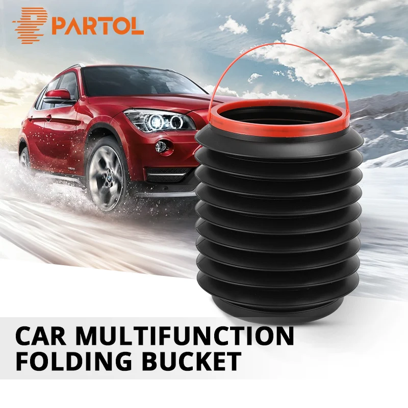 

Partol 4L Capacity Car Folding Bucket Collapsible Water Bucket Fishing Camping Outdoor Auto Garbage Plastic Bucket Storage Box