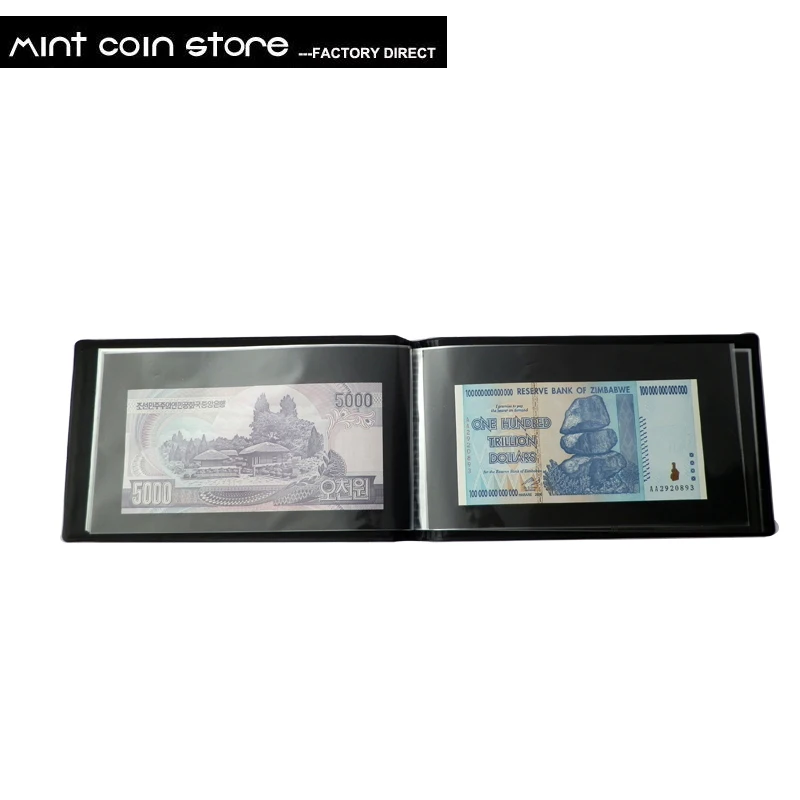 Qualité Premium COLLECTOR Album Pour Billets 20 Pages - Format 8x17cm Marron | Rangement Collection De Billets Protection Billets De Banque