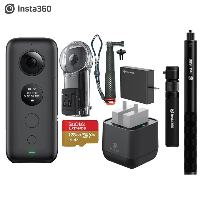 Insta360 ONE X Экшн-камера 5,7 K видео 18MP фото VR Водонепроницаемая Insta 360 ONEX Мини спортивная камера для iPhone Android - Цвет: Bundle 9