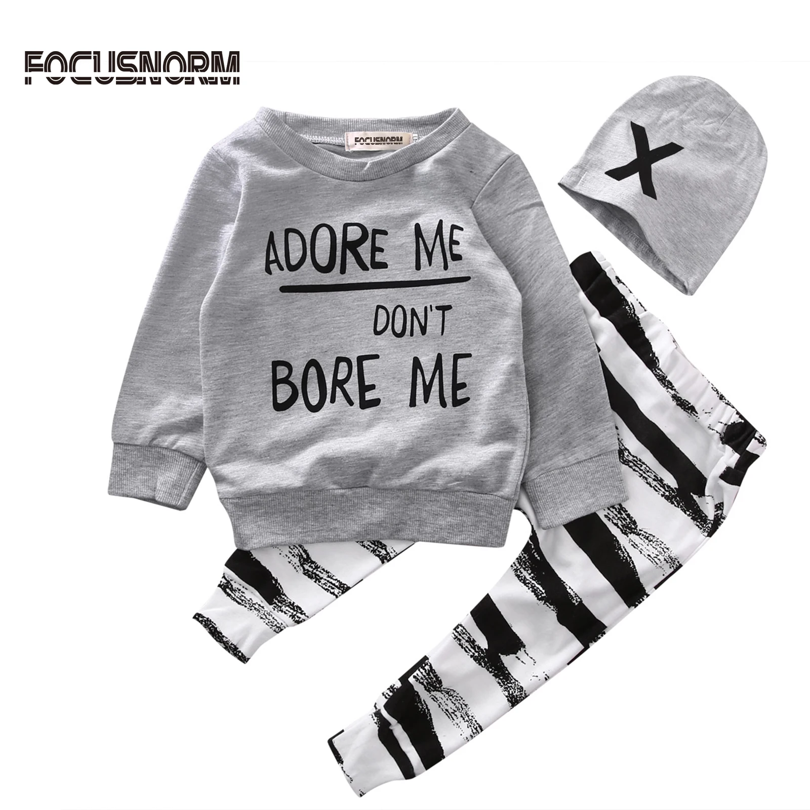 US Casual Newborn Kids Baby Boy Girl Top T-shirt Clothes Cotton Pants Outfit Set