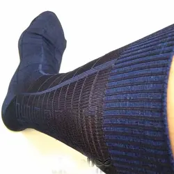 Мужские осенние и зимние Темно-Синие Клетчатые микро прозрачные нейлоновые чулки мужские носки