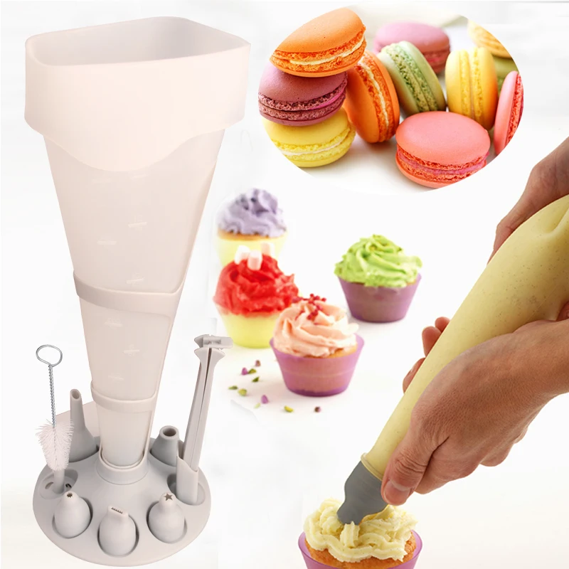 

Poche A Douille 11 Piece Pastry Cake Fondant Decora Cream Piping Icing Nozzle Pastry Bag Holder Tray Stand Kitchen DIY