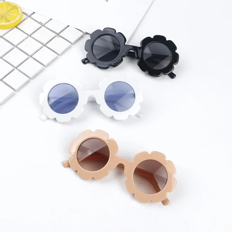 Высококачественные детские цветочные солнцезащитные очки, модные детские очки с подсолнухами для мальчиков и девочек, очки Детские Оттенки для детей