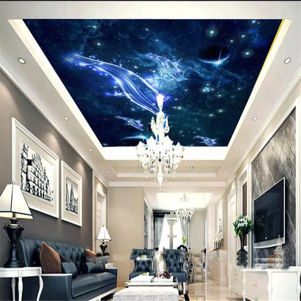 3d Wallpaper Custom Size Photo Living Room Hang Ceiling Mural