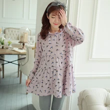 Maternity Pregnant Clothing Long Sleeve Nursing Clothes For Pregnant Women Soft Cotton Maternity Nightgown Nursing 60M0054