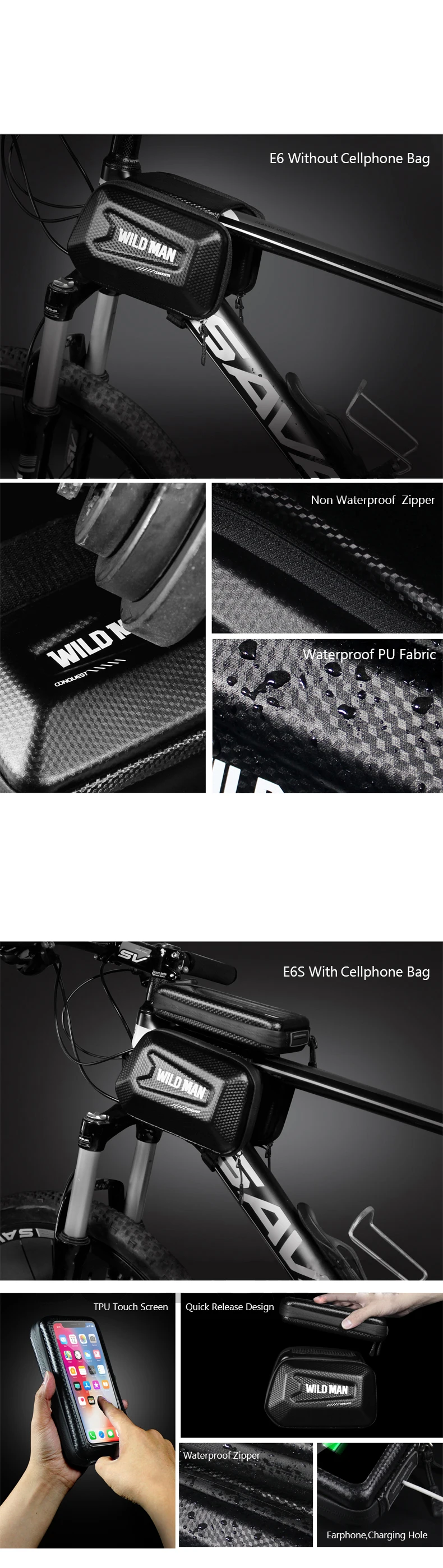 Велосипедная сумка MTB дорожный сенсорный экран 4,7-6," чехол для телефона велосипедная Водонепроницаемая Светоотражающая велосипедная сумка верхняя передняя Труба Рама Сумка 4