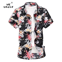 YK UNCLE брендовые классические рубашки с цветочным принтом Мужские рубашки с коротким рукавом Топы платья больших размеров Одежда Camisa Social Masculina