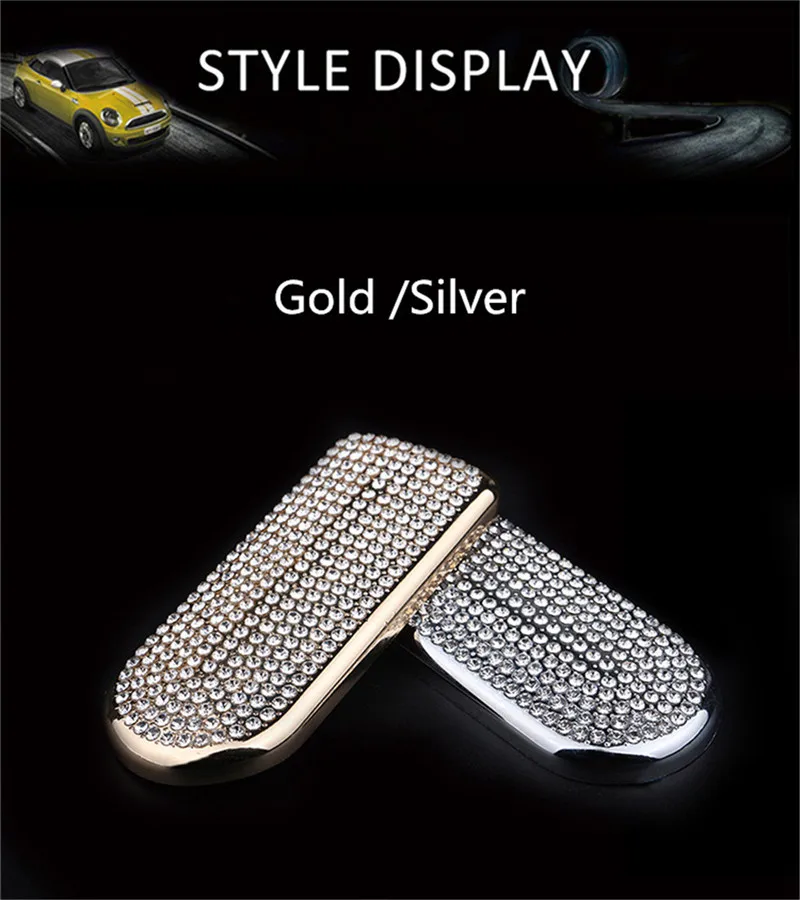 

For MINI Countryman F60 Accessories Diamond Crystal Handle Sticker Storage Box Clasp Hand Decal for MINI Cooper F60 F54 Clubman