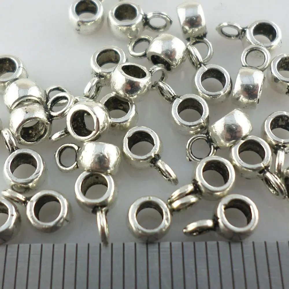 

240pcs Tibetan Silver Spacer Beads Connectors Charms Bails Pendants 3.5x4x6mm Jewelry Findings
