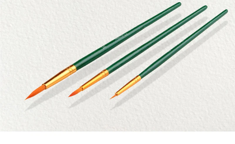 EZONE 3 шт., кисти для рисования, ручная ручка, деревянные нейлоновые кисти для волос Handel, для акварели, масляной гуаши, акриловая краска, художественная поставка