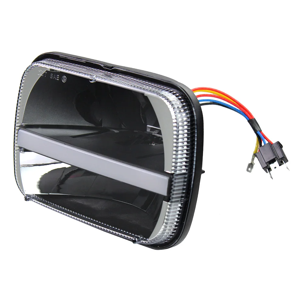 5 x 7 Rectangular LED Headlights DRL Turn Signal For Jeep Wrangler Cherokee XJ Trucks Offroad Headlamp Replacement H6054 H5054 (5)