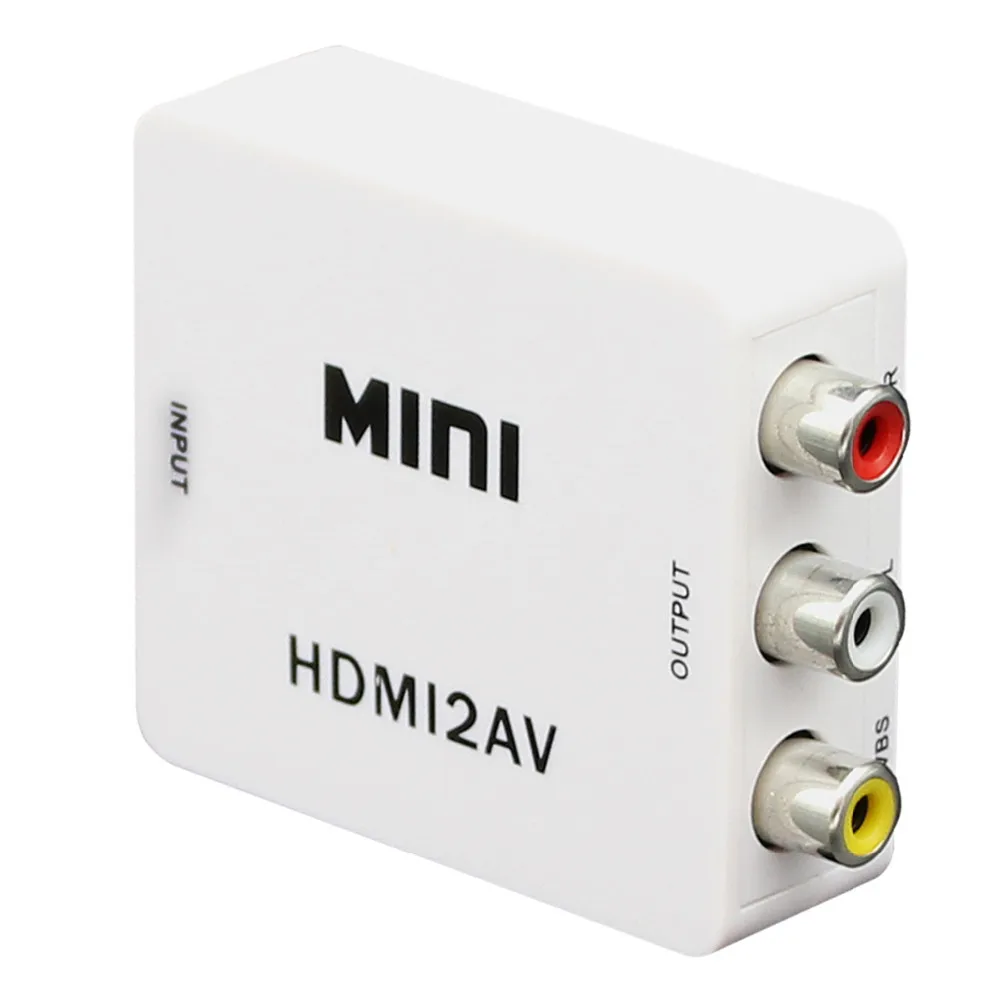 Мини HD Video конвертер Box HDMI в RCA аудио/CVBS L/R видео 480 P 720 P 1080 HDMI2AV Поддержка NTSC PAL Выход HDMI К AV адаптер