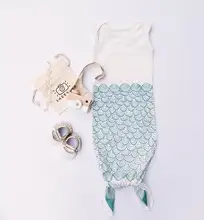 Ins Baby Sleep Bag Cartoon Mermaid Anti Kick Quilt Baby Sleeveless Nursery Bedding 0-2Y 1607