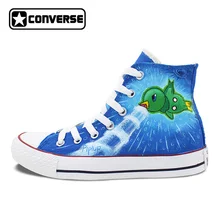 Converse Chuck Taylor Shoes Brand Sneakers Hand Painted Pokemon Piplup Empoleon Anime Shoes Men Women All Star Shoe