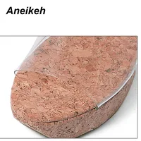 Aneikeh Sexy Summer Women Clear Transparent Platform Wedges Sandals Ultra High Heels Wooded Mule Silde Shoes Outdoor Creepers - Image 5