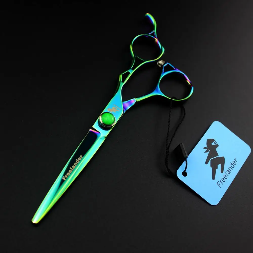 6 дюймов Япония 440c сталь Профессиональные Парикмахерские ножницы зеленые полые ручные инструменты ножницы парикмахер-стилист Ножницы