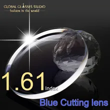 Для чтения при близорукости асферическая Смола 1,61 прозрачные линзы по рецепту анти-синий светильник Оптический УФ Антибликовое покрытие линзы LM61FL