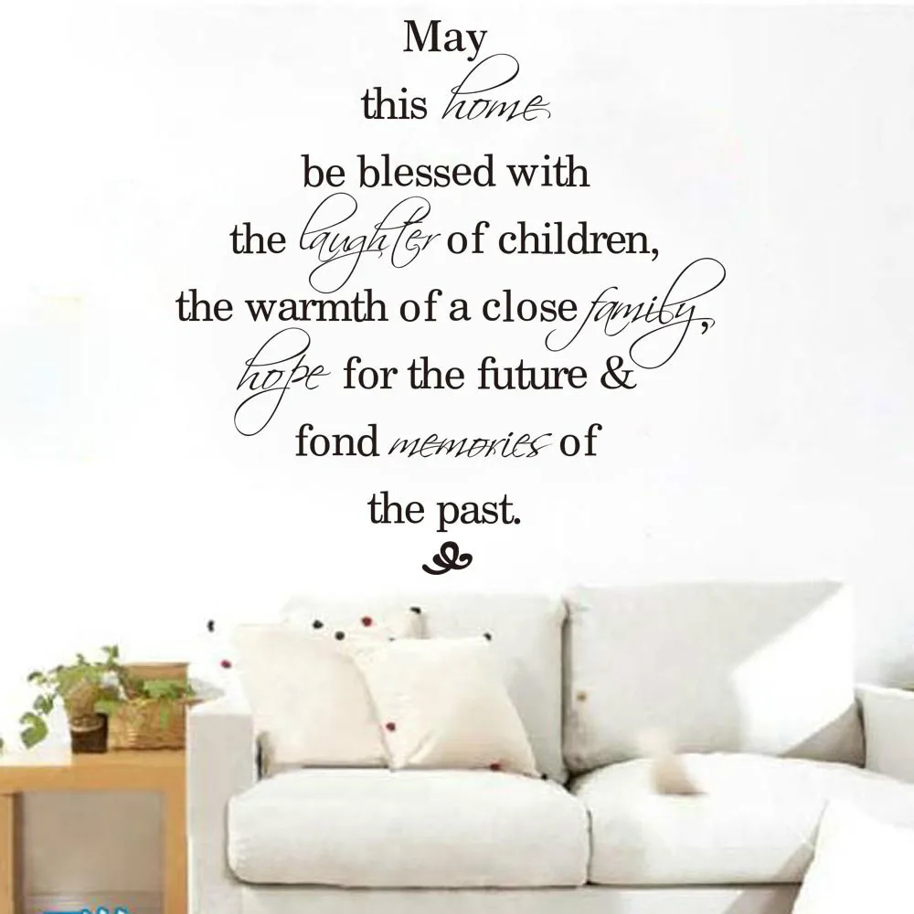 MAY THIS HOME BE BLESSED Vinyl Decal Wall Art Sticker 