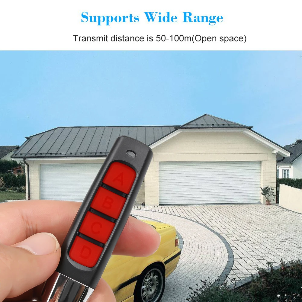 

4 channal 433mhz ABCD Cloning Remote Control RF Wireless Transmitter Key for Electoric Door Car garage Door Red Black Blue