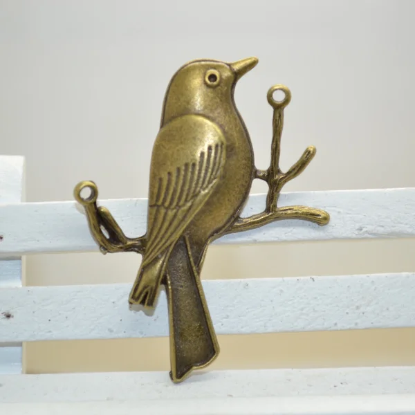 

5Pcs Zinc Alloy Charms Antique Bronze Plated bird Charms Pendants Metal Jewelry Findings Fit DIY 50*40mm 1438
