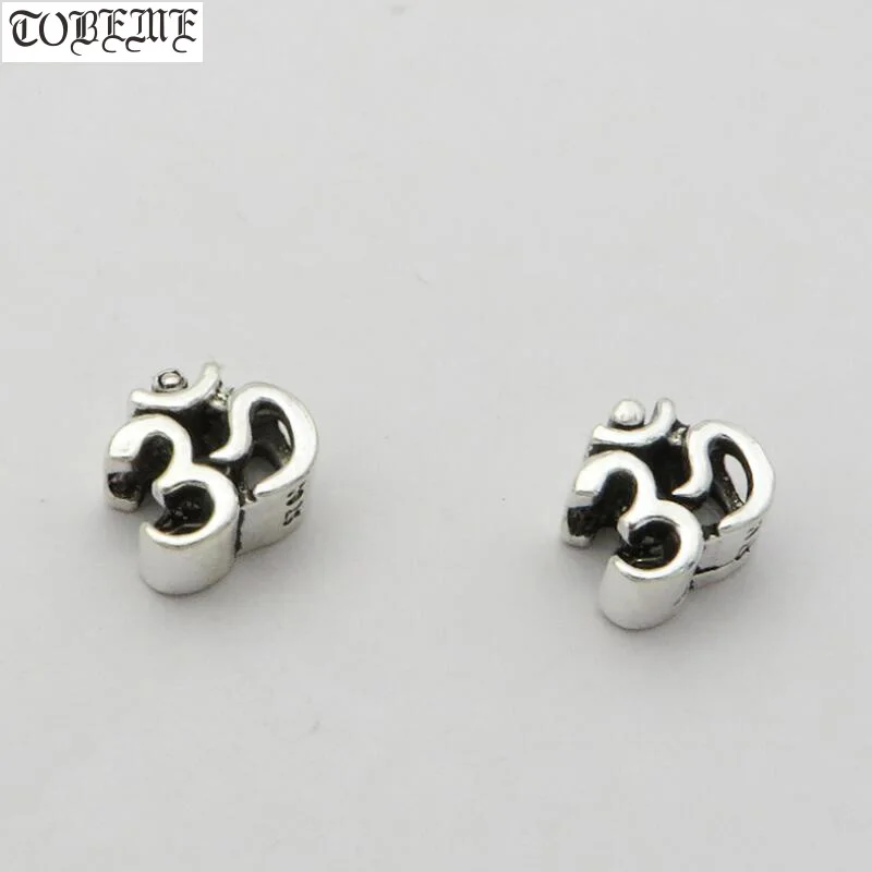 

100% 925 Silver Tibetan OM Beads Sterling Silver Buddhist OM Jewelry Beads DIY Bracelet Beads Jewelry Findings