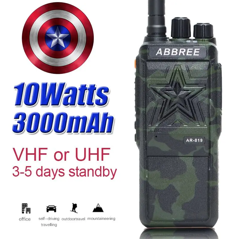 ABBREE AR 819 10 Вт Мощный без магнитных громкоговорителей 16CH 3000 мАч км радиус действия