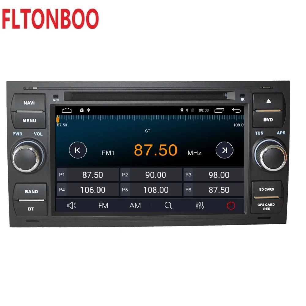 Flash Deal 7" Android 9 Car GPS Navigation radio dvd player for Ford focus s-max ,bluetooth,steering wheel,16GB ROM,free map 5