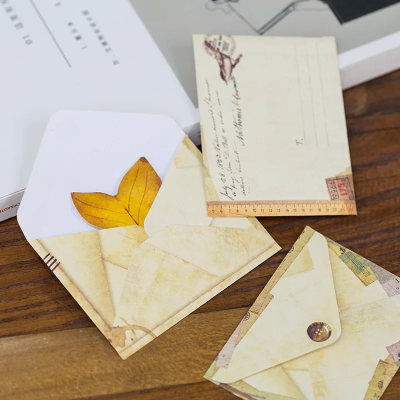 12 шт./компл. Винтаж мини Бумага конверты милый в европейском стиле с буквами крафт-бумаги конверт Скрапбукинг подарочные канцелярские товары