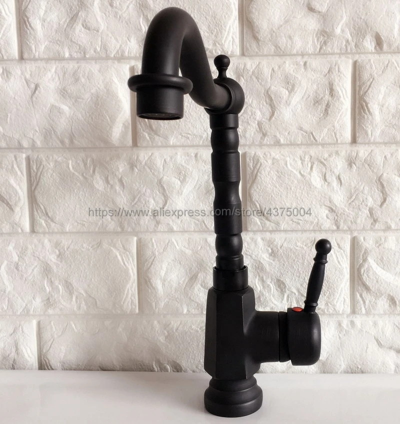 Single Handle Bathroom Hot/Cold Basin Faucet Bathroom Kitchen Deck Mounted Oil Rubbed Bronze Basin Faucet Nnf350