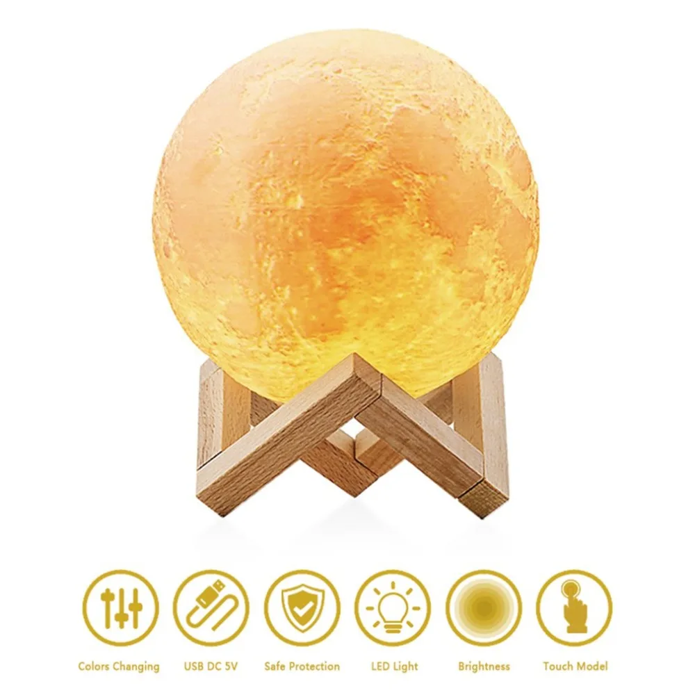 USB أداة قابلة للشحن 3D طباعة مصباح قمري Usb مسة خفيفة التبديل نوم خزانة الأداة الرئيسية الديكور شحن ذكي USB أداة قابلة للشحن 3D طباعة مصباح قمري Usb مسة خفيفة التبديل نوم خزانة الأداة الرئيسية الديكور شحن ذكي