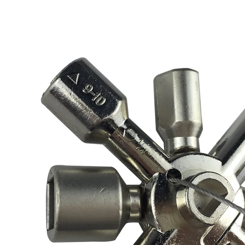 Llave de llave triangular para armario eléctrico multifunción, válvula de medidor de agua, Agujero cuadrado, llave, herramientas profesionales