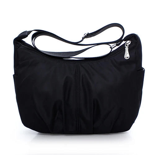 Повседневная Дизайнерская Женская нейлоновая сумка-мессенджер сумка на плечо Большая вместительная сумка через плечо на молнии водонепроницаемая сумка - Цвет: black