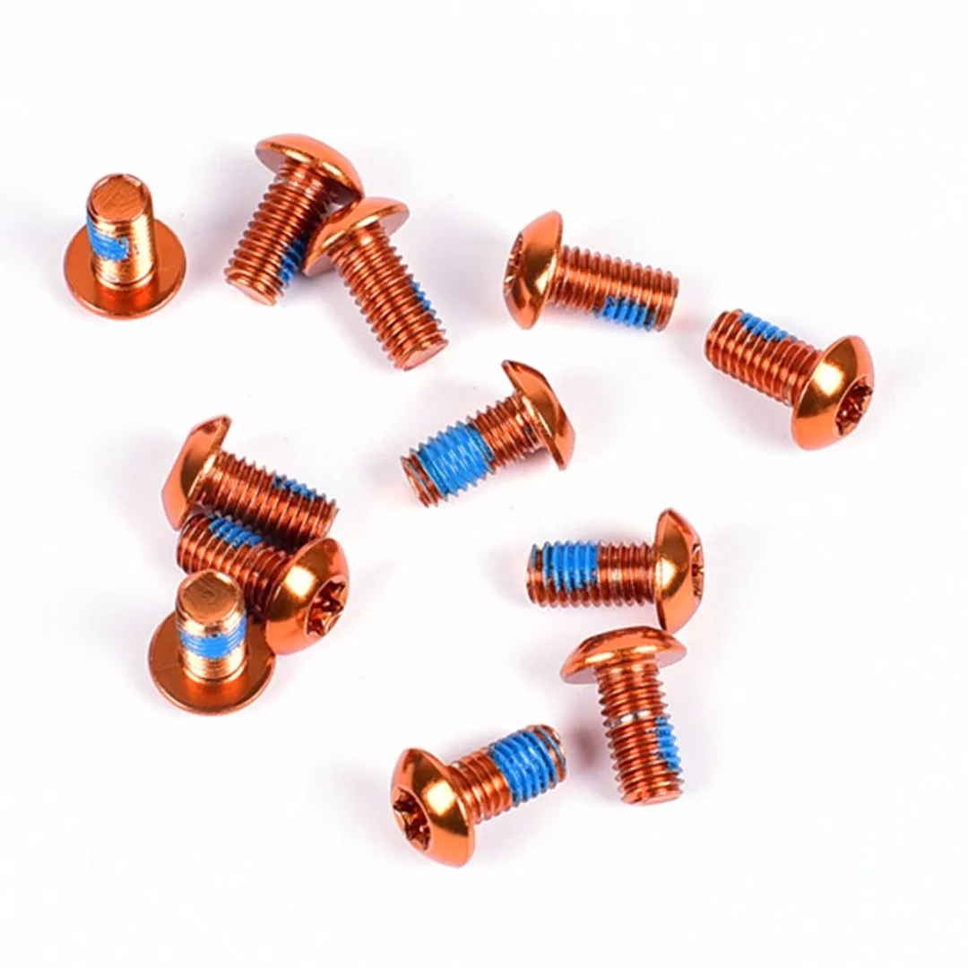 12Pcs Bicycle Brake Disc Screws Mountain Bike Disc Brake Rotor Steel Alloy Bolts Screws Cycling Accessories Colorful