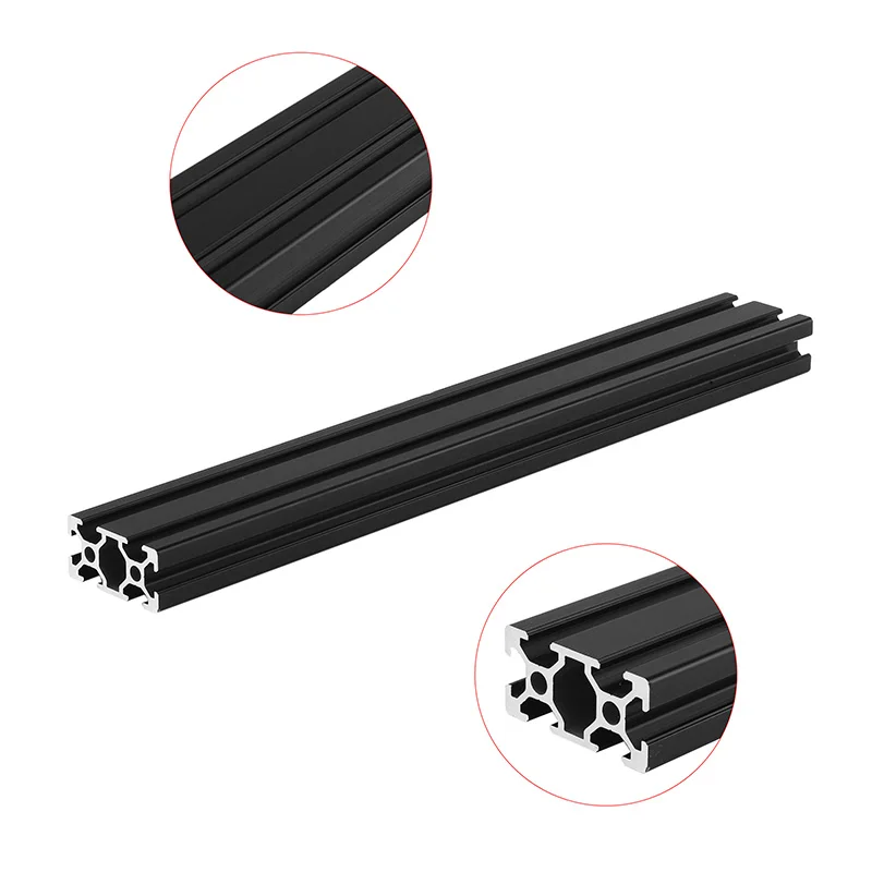 

300mm Length Black Anodized 2040 T-Slot Aluminum Profiles Extrusion Frame For CNC