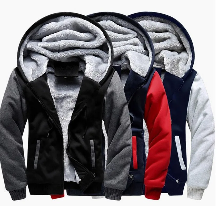 AILOOGE Для мужчин s толстовки с капюшоном зимнее пальто может утки логотип утепленные кофты Для мужчин хлопок Повседневное флис