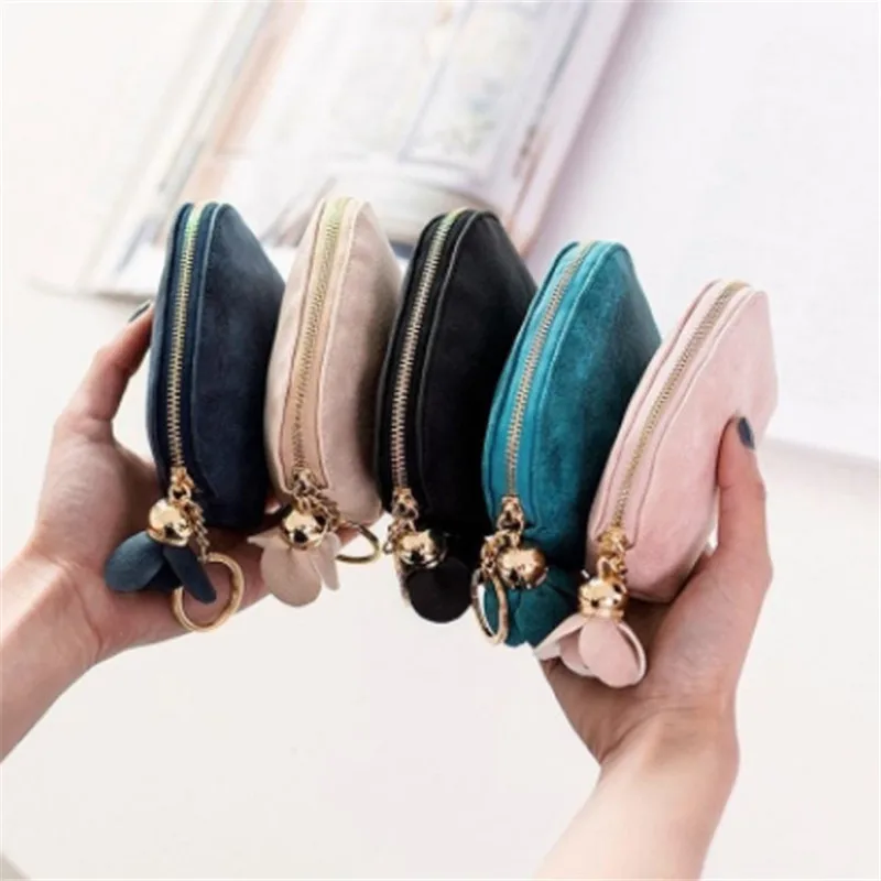 

Fresh Leather Coin Purse Walle Luxury Brand Flower Women Mini Coin Purse Money Handbag Credit Card Holder Key Leather Coin Purse