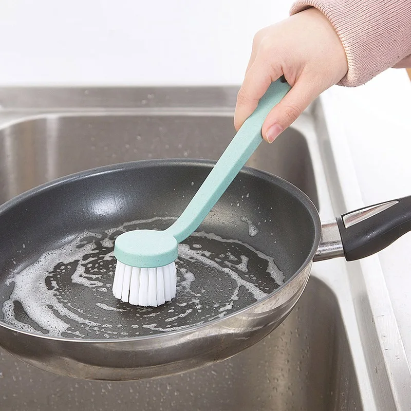 Long handle clean brush pot artifact wash pot brush kitchen supplies