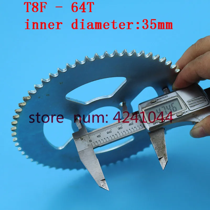 T8F 64T Rear chain Sprocket Silver 35mm 64 Tooth For 47cc 49cc Mini Dirt Baby Cross Motard Bikes Motoparts