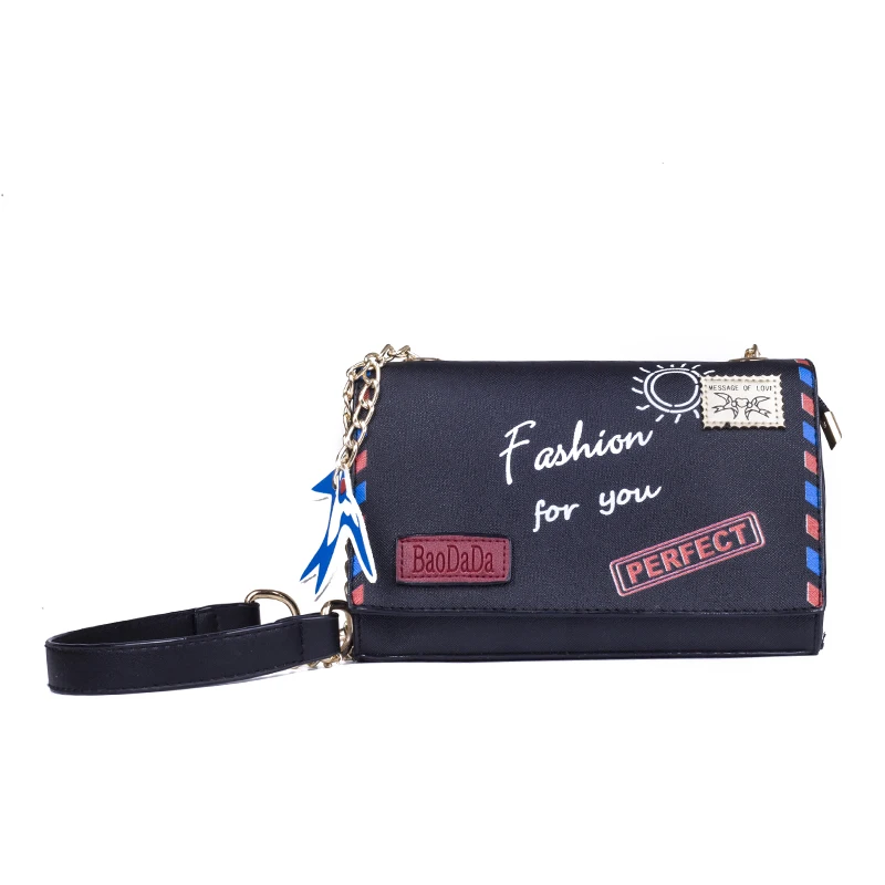 Dropshipping Women Letter leather Shoulder Bag Satchel Handbag Retro