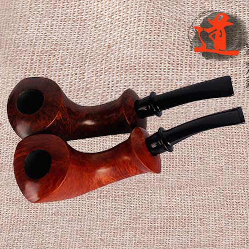

Three-dimensional curved surface shape of the new stone wood pipe handmade detachable polished straight pipe smoking